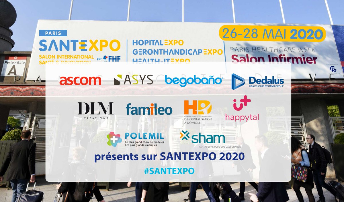 parisSANTEXPO's tweet photo. 🤵‍♀️🤵Ils nous rejoignent sur #SANTEXPO du 26 au 28 mai 2020 📅:

👉@ASCOM_France @ASYS_Groupe @Begobano @Dedalus_France #DLMcréations @FamileoC @fnehad_info @happytal_ #Polemil @Sham_France 

➡️Découvrez les acteurs la santé : https://t.co/bNvbIzeclb https://t.co/evWoiy0xPB