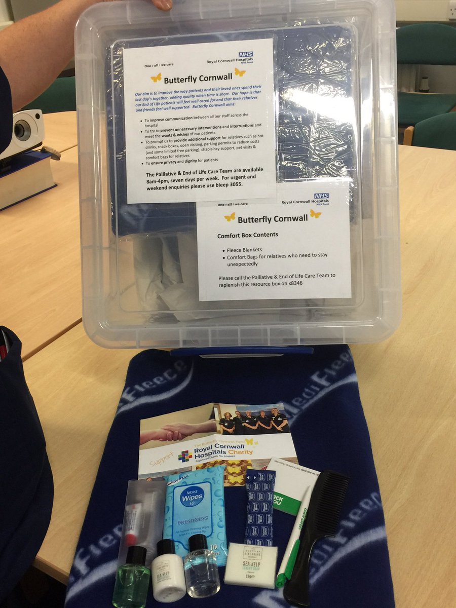 Steph (@cornishnursie) on Twitter photo OOH resources inc. comfort bags for relatives who need to stay unexpectedly to support a loved one at the end of life & some soft fleece blankets π now with Wellington Ward, Site Team & Chaplaincy <a href="/RCHTWeCare/">Royal Cornwall Hospitals NHS Trust</a> #ButterflyCornwall #EOLC <a href="/rchtpallandeol/">RCHT Palliative & End of Life Care Team</a> <a href="/kimvon_o/">Kim O'Keeffe - BEM</a> <a href="/ClaireDepChief/">Claire Martin π</a> OOH resources inc. comfort bags for relatives who need to stay unexpectedly to support a loved one at the end of life & some soft fleece blankets π now with Wellington Ward, Site Team & Chaplaincy <a href="/RCHTWeCare/">Royal Cornwall Hospitals NHS Trust</a> #ButterflyCornwall #EOLC <a href="/rchtpallandeol/">RCHT Palliative & End of Life Care Team</a> <a href="/kimvon_o/">Kim O'Keeffe - BEM</a> <a href="/ClaireDepChief/">Claire Martin π</a>