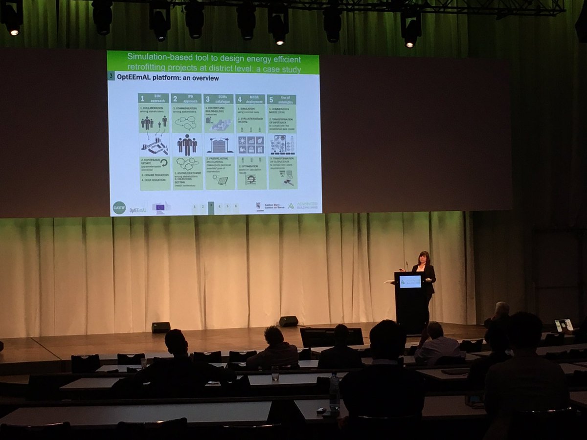 sonia_a_d's tweet photo. .Presenting a ‘Simulation-based tool to design energy efficient retrofitting projects at district level: a case study’ @opteemal_EU @CARTIFCT at the 14th Conference on Advanced Building Skins in Bern, Switzerland #H2020 #EnergyEfficiency #Bern #AdvancedBuildingSkins https://t.co/Ub5qrGogSb