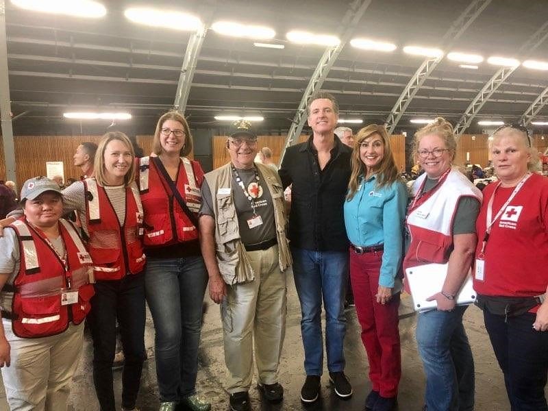Thanks <a href="/GavinNewsom/">Gavin Newsom</a> for supporting <a href="/RedCross/">American Red Cross</a> staff and volunteers providing shelter, meals to people fleeing their homes from #CaliforniaFires