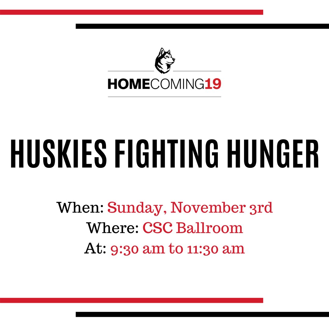 It’s less than a week to our first #homecomingnu event! Join us on Sunday at 9:30 am along with NRHH to assemble meals with Meals of Hope to be distributed and donated around Boston! Register for Huskies Fighting Hunger at bit.ly/HFH-19  #nuexperience
