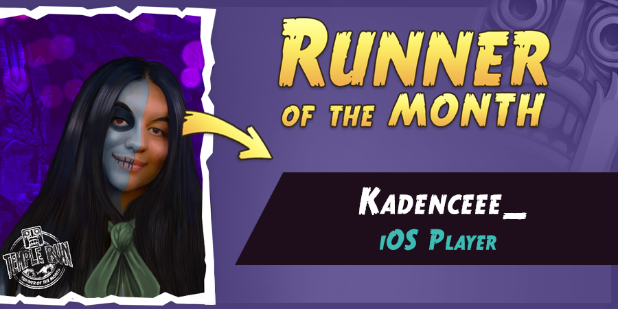 TempleRun's tweet photo. Kadenceee is this month's Runner of the Month! Guess which #TempleRun2 map is her favorite - https://t.co/2hH8eWRhuy
#RunneroftheMonth https://t.co/sDoT2mcq5x