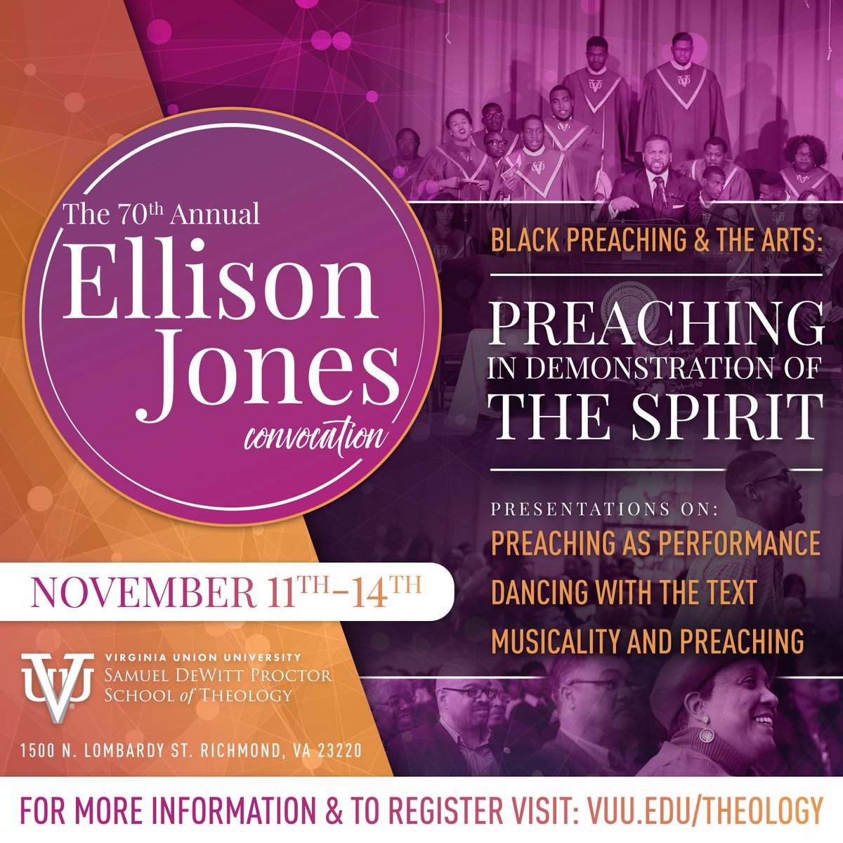 VAUnion1865's tweet photo. Join @STVUatVUU for their Ellison - Jones 2019 Convocation | Nov 11-14, 2019 on the campus of Virginia Union University. Click here to register and to view complete convocation schedule: https://t.co/nFIhryjiCR https://t.co/gqySs8D4O5