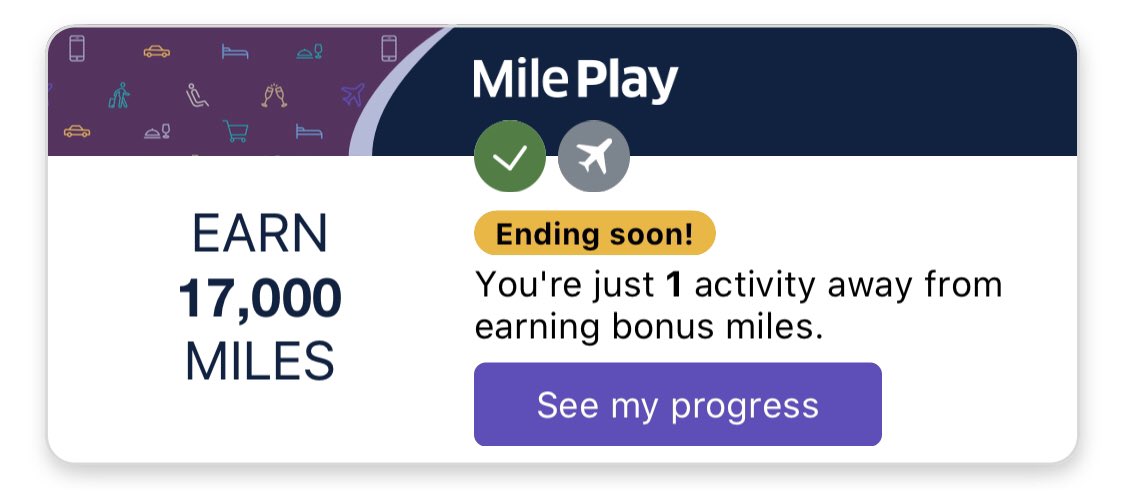 Hey @United, I opted in to your MilePlay and booked/flew on two flights before Oct 31st, yet it still says I have one activity remaining. What gives?
