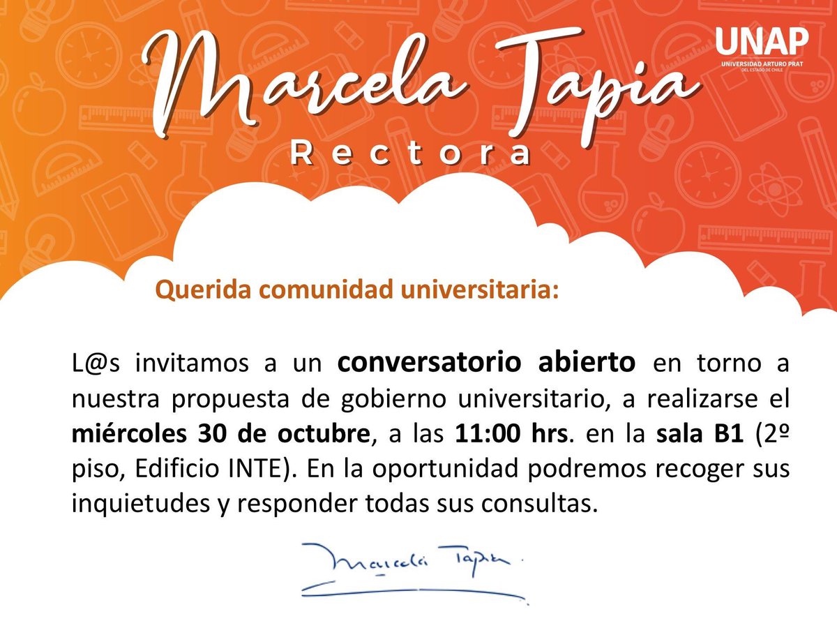 Marcela Tapia candidata a Rectoría Unap (@marcelarectora) on Twitter photo 