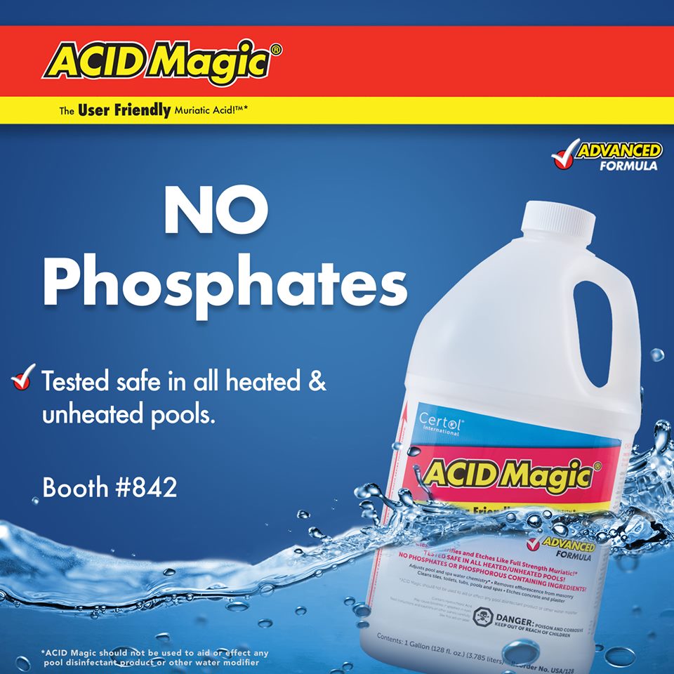 PoolSpaPatio's tweet image. Visit ACID Magic at the International Pool | Spa | Patio Expo to learn about what sets them apart from other pH reduction and concrete etching chemicals! #PSPExpo #ACIDMagic #PoolCare