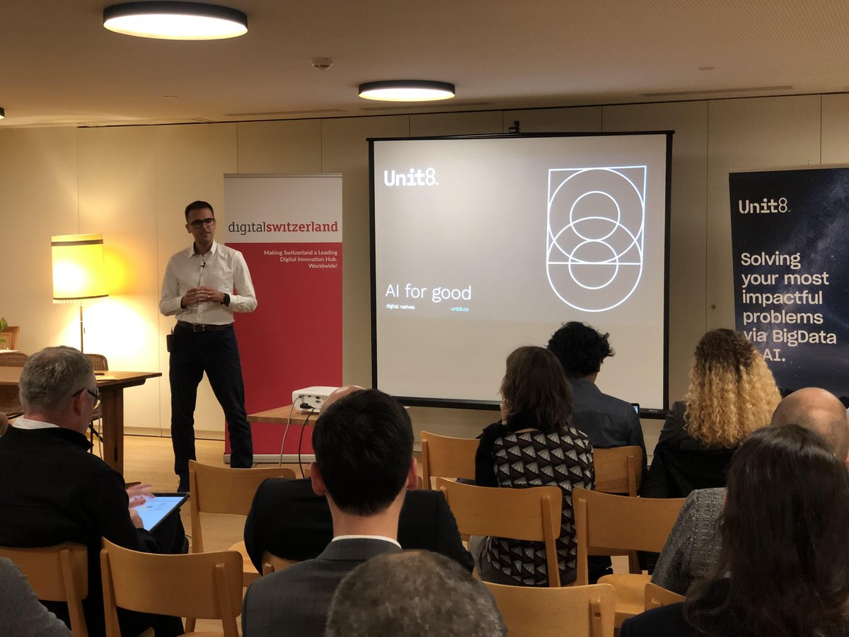 dgt_switzerland's tweet photo. Tonight's #InspirationalSession in Lausanne offers the opportunity to understand more about how #AI empowers businesses and how it positively impacts society. @unit8co @aicrowdHQ @ICRC https://t.co/4xVwnQiScq