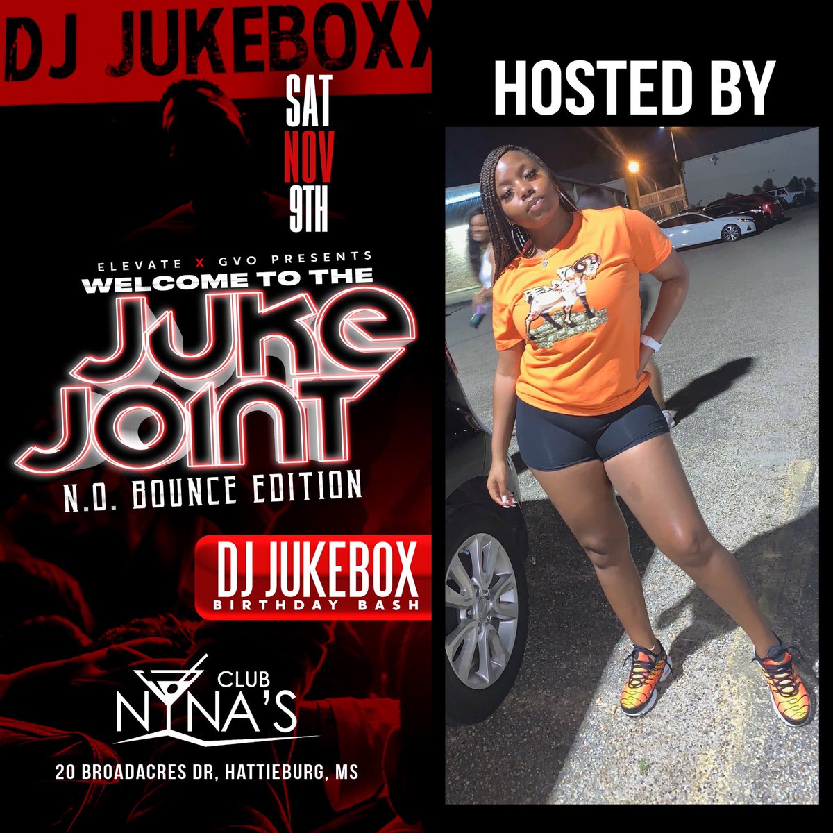 DJJukeboxlive's tweet photo. Jukebox Birthday Bash 🧨 Nov 9th @clubninas601 🍸 #USM vs #UAB Wit @DJJukeboxlive 🔥 in the mix‼️ #USM #JCJC #PRCC #MGCCC #WCU https://t.co/1V9bU860uv
