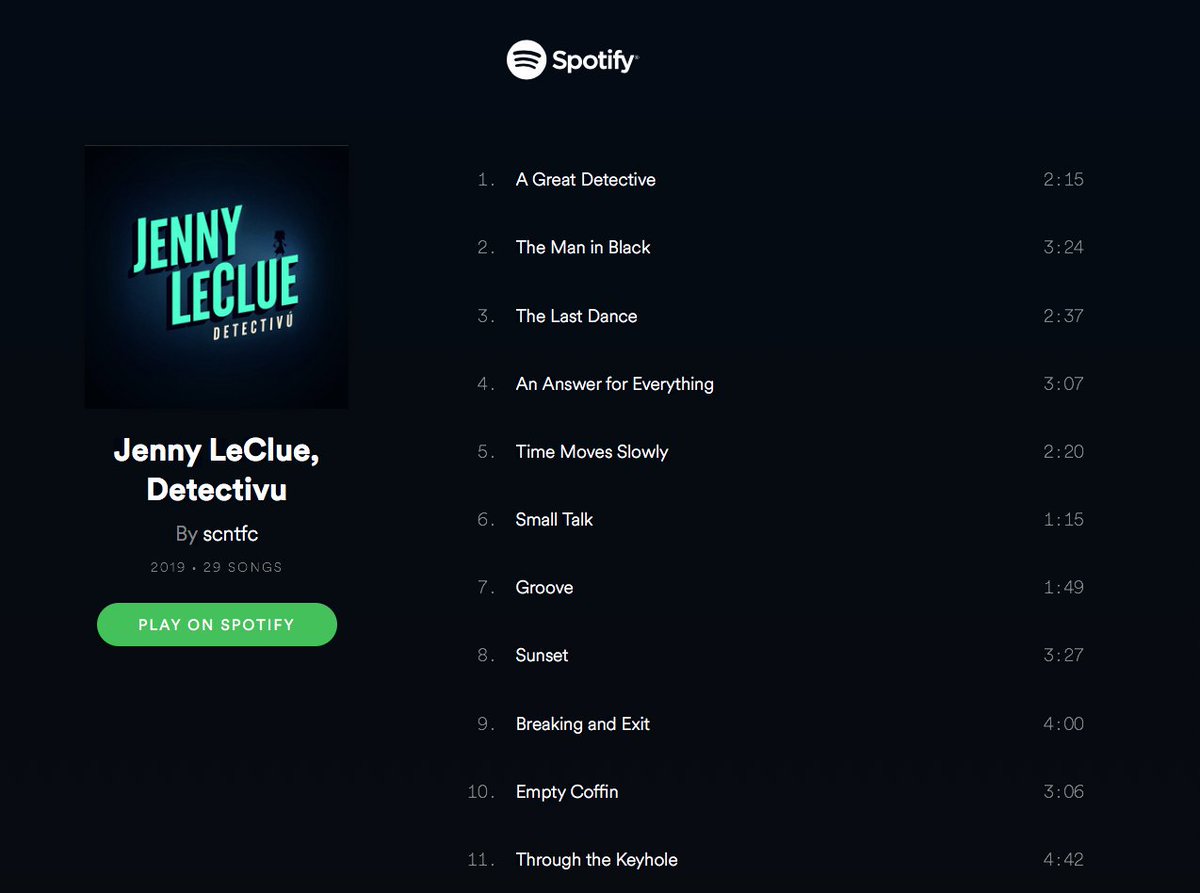 Mografi_Joe's tweet photo. Oh hey! The original @JennyLeClue Soundtrack by @scntfc  is now available to stream on @spotify as well as Apple Music, Amazon, etc!

🎃https://t.co/PvCUf4LXmc 🎃 https://t.co/IguGaxe8XK