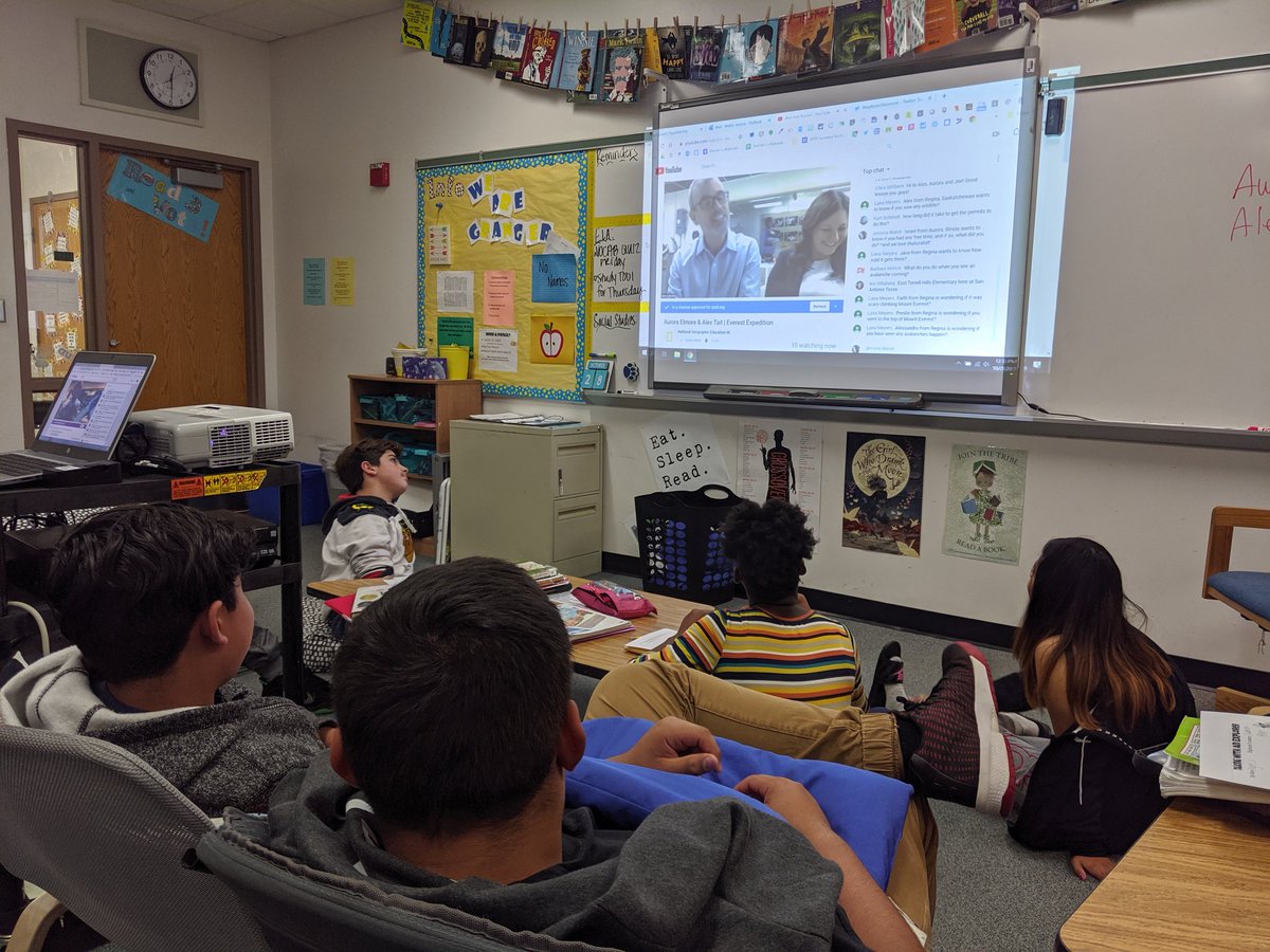 So cool hearing from @taitmaps and @DrAuroraElmore at @NatGeoEducation! We're learning about their work to study how climate change is affecting Mt. Everest! #ExplorerClassroom @storiestoldinsf