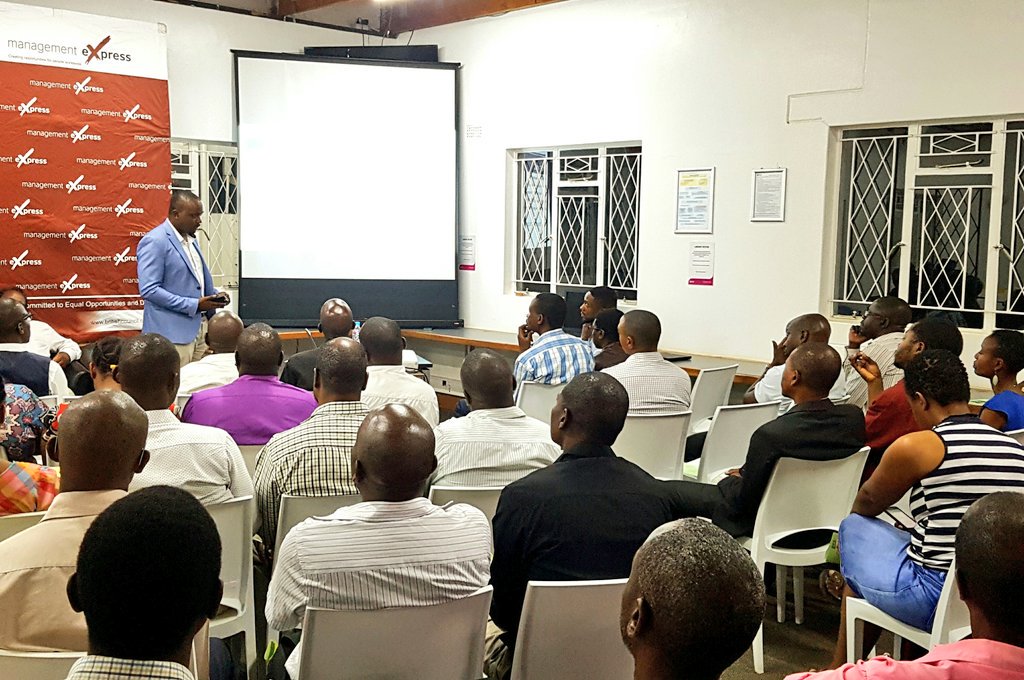 zwBritish's tweet photo. We thank Valentine Gondo for a great presentation on the importance of data in today's business decision making. Watch out for the next #ManagementExpress forum next month. #MExForum https://t.co/2dN9xEDA8p
