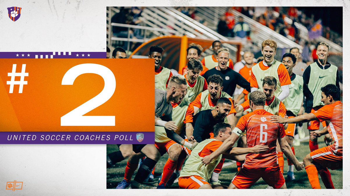 ClemsonMSoccer's tweet photo. 🚨NATIONAL RANKINGS ALERT🚨

#ClemsonUnited continues its upward trend, slotting in the 2️⃣nd position in the latest @UnitedCoaches polls! https://t.co/6lYxHCx8r4