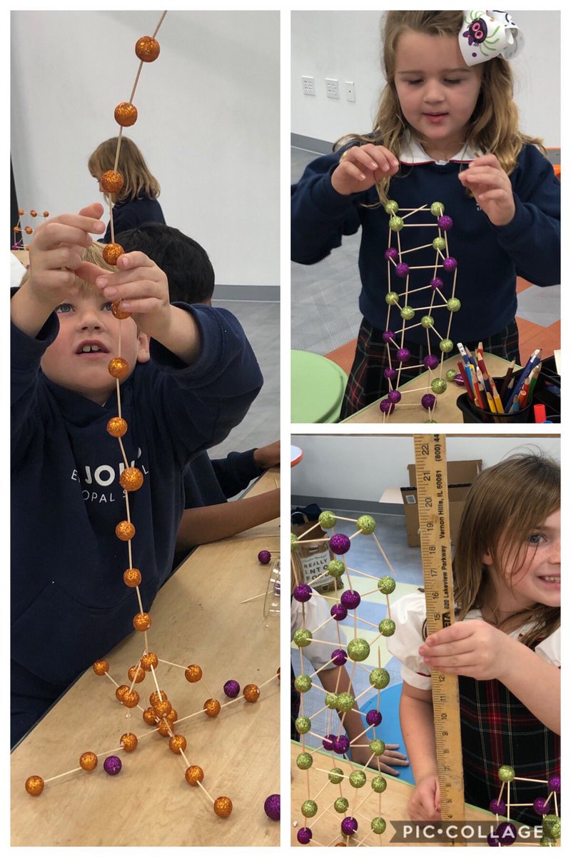 taikittiii's tweet image. The sky’s the limit for @mrsfuque2nd when you give them Halloween colored styrofoam balls &amp;amp; toothpicks! #SJESDallas #elemstem