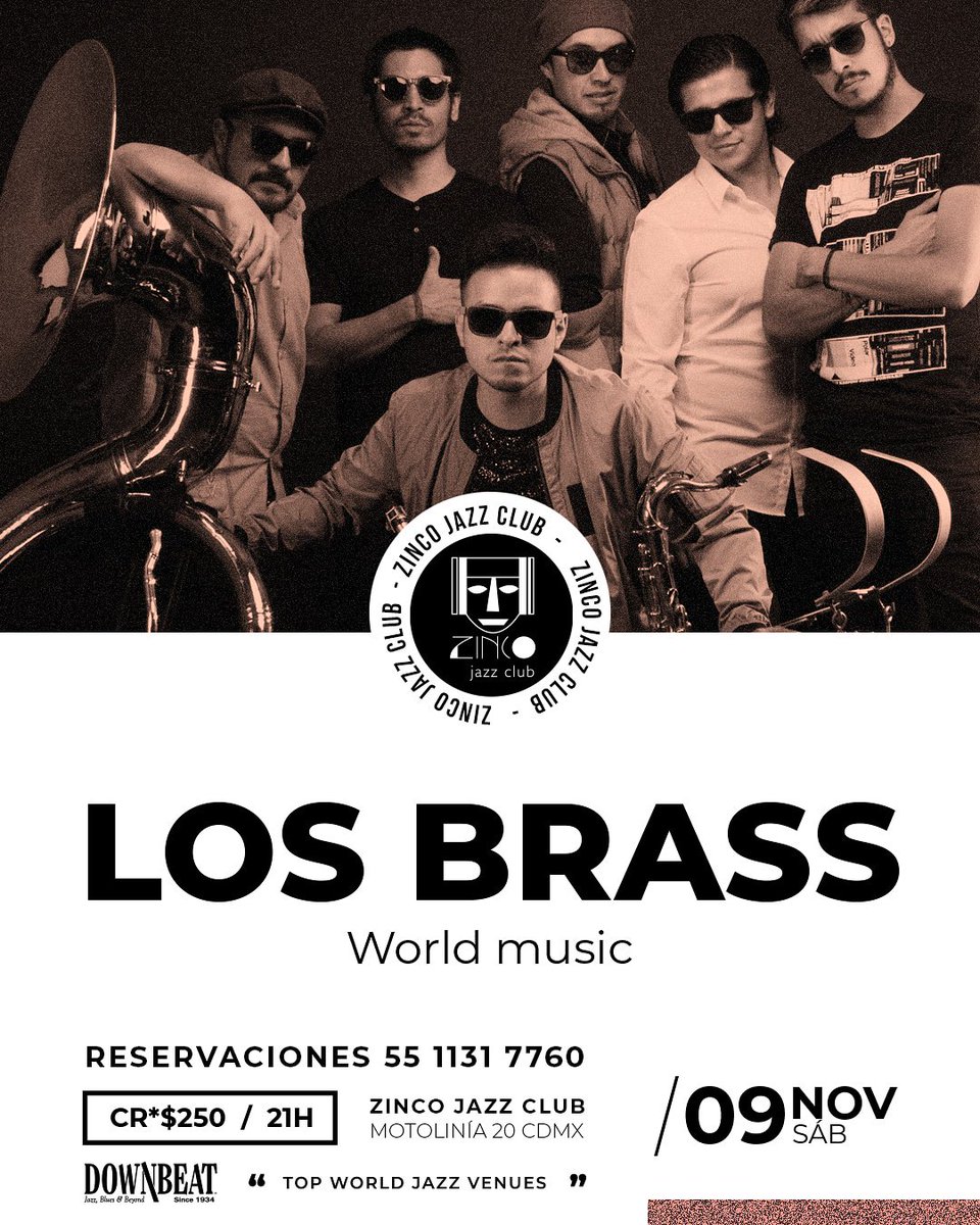 En noviembre regresamos a <a href="/zincojazzclub_/">Zinco Jazz Club Oficial</a> Nov 9 $250. Ya pueden hacer sus reservaciones.