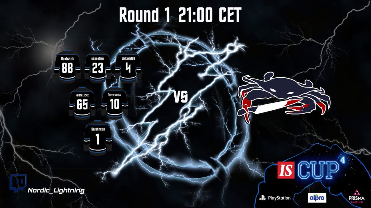 Lightning_EASHL's tweet photo. Our journey in the #ISCup4 starting with first round playoff today with two of five games against @nor_eashl. Tune in on https://t.co/kiGca1xqZx around 21 cet. 

#eSports @NHLGamerCOM #NHL20 https://t.co/ehSOnyVD4t