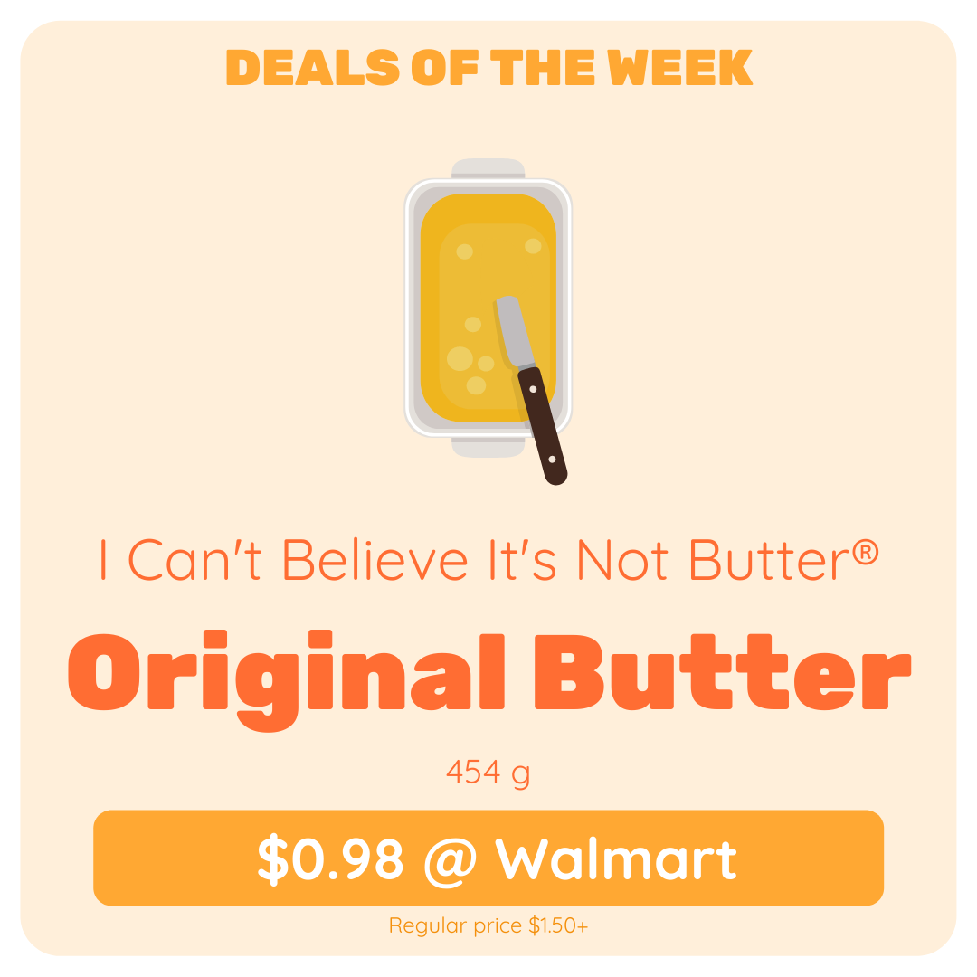 lowerapp's tweet photo. #walmart deal: I Can't Believe It's Not Butter® Original Butter for $0.98 #lowerprices #margarine https://t.co/RZ0pdMLLAa