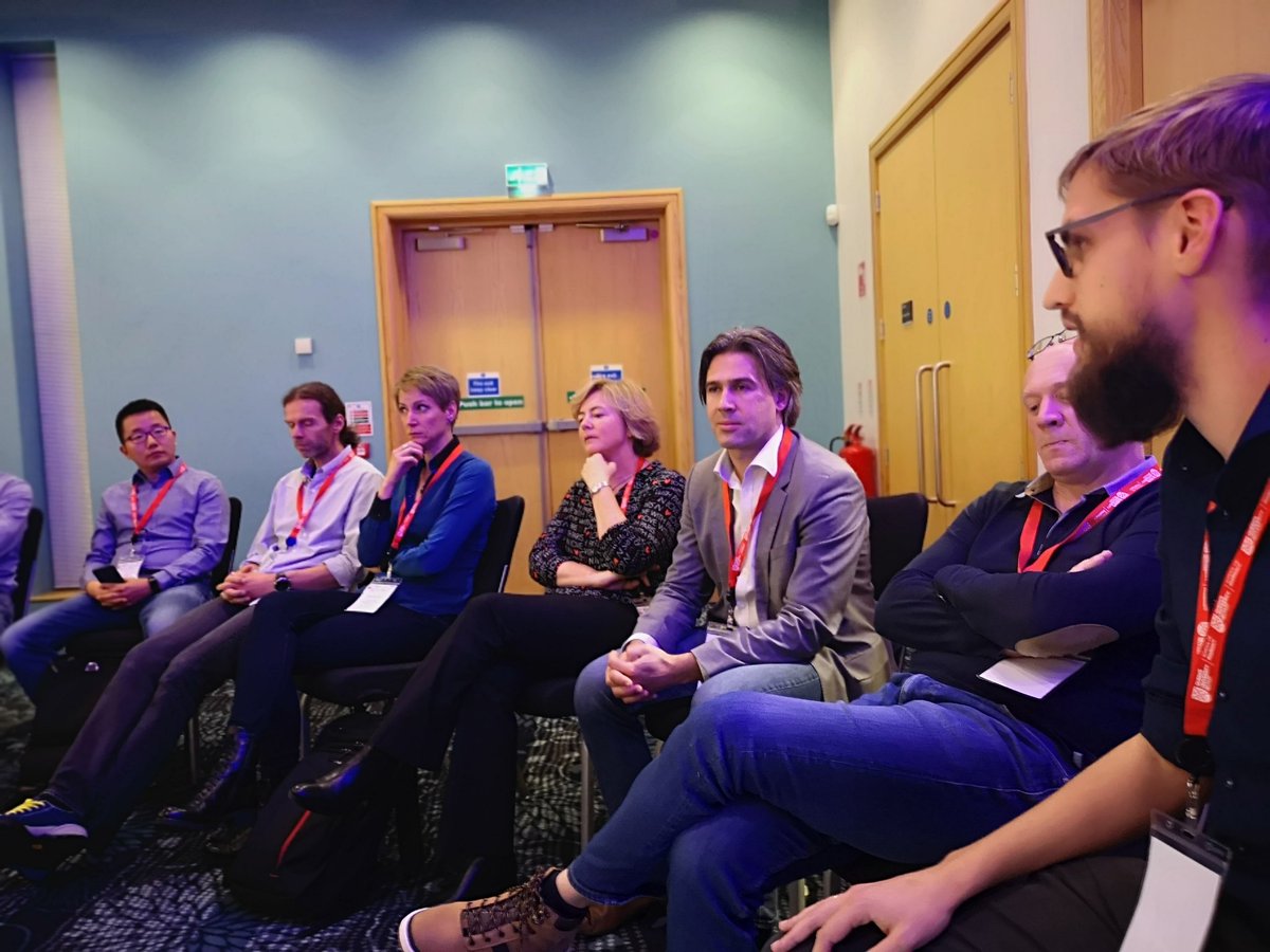 GPCR_ECC's tweet photo. Ping Pong Session led by Willem Jespers with Industry (@Chris_de_Graaf, Christofer Tautermann, Nuska Tschammer, Maria Waldhoer, Xavier Leroy) about academia-industry transfer &amp; collaborations https://t.co/H0I4EFIy6W