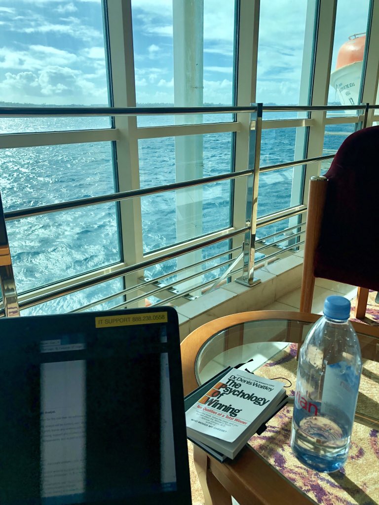 Current status at Sea: Office with the view 😉 makes it so much more fun to study and complete our October MP assignments #DiamondMP #TEAMDMP #LifeatDiamond #Diamondcareers #Learners4life #DMPspirit