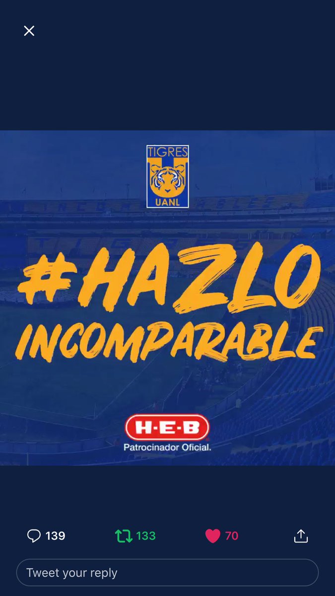andreajosefinaa's tweet photo. @HEB_mexico @TigresOficial #HazloIncomparable https://t.co/Q5lt4fQbIW