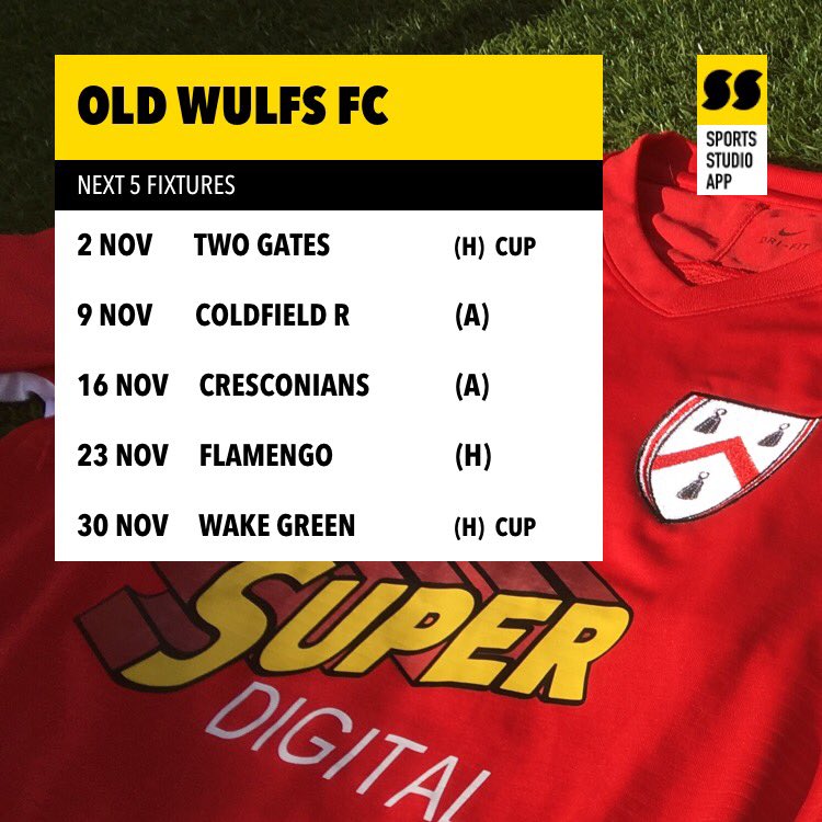 Key month ahead in November as we look to progress in both cup competitions and keep setting the pace at the top of the league <a href="/BirminghamFL/">Birmingham League</a> #COYW 
*Fixtures subject to change