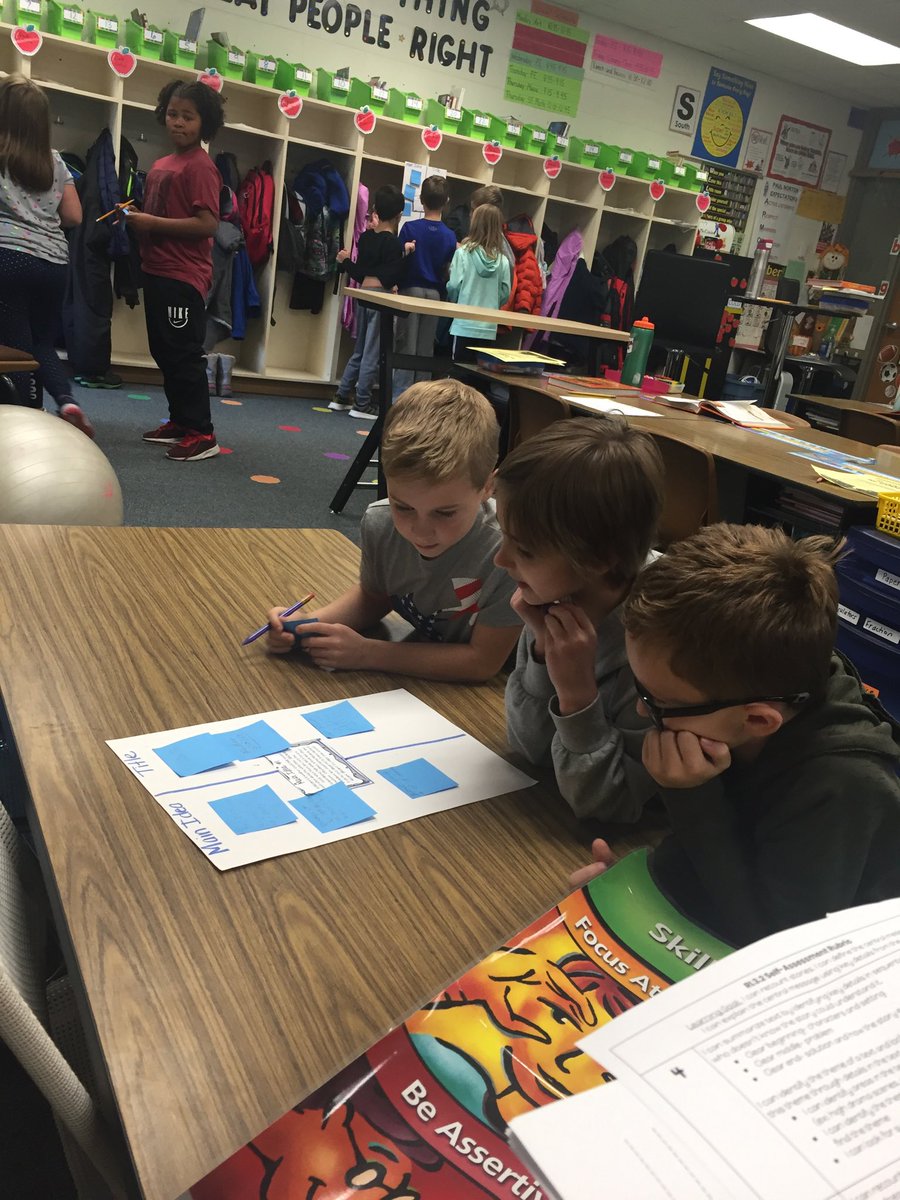 BCahalan3's tweet photo. Students work together to find the main idea and write a good title for a passage. https://t.co/YU8w0iHts7