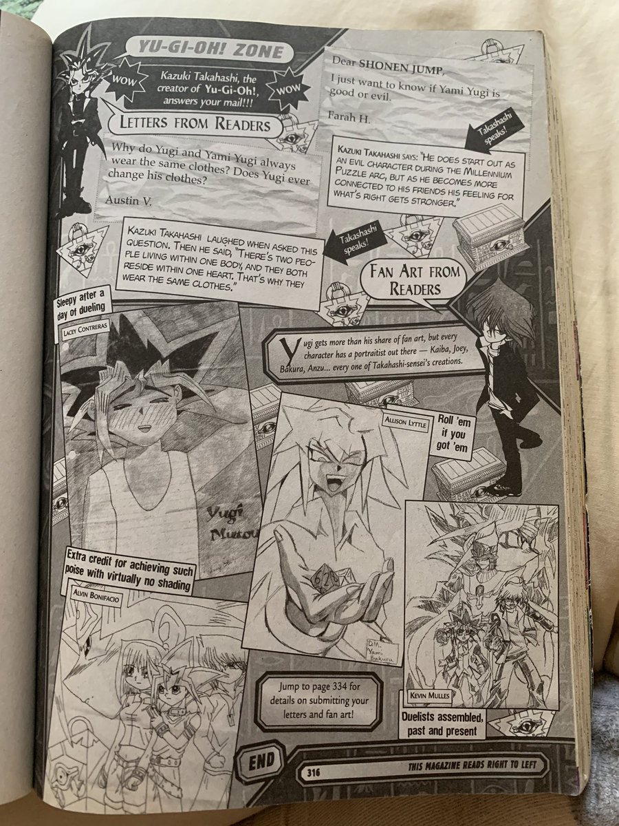 And now I’ve gotten to the chapters of Yu-Gi-Oh! that were included in my first issue of Shonen Jump. Until I finally get an artbook for the series, its nice to own one of Takahashi’s color spreads.