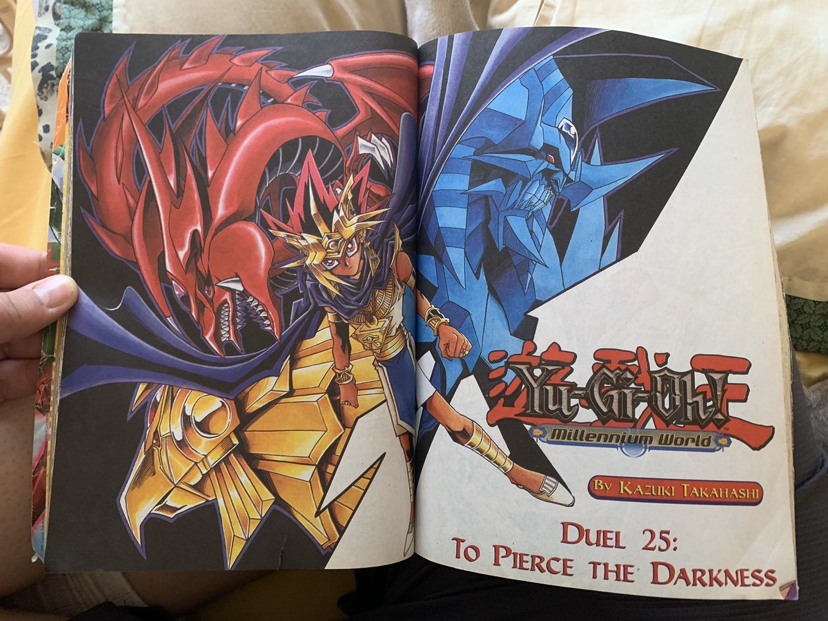 And now I’ve gotten to the chapters of Yu-Gi-Oh! that were included in my first issue of Shonen Jump. Until I finally get an artbook for the series, its nice to own one of Takahashi’s color spreads.