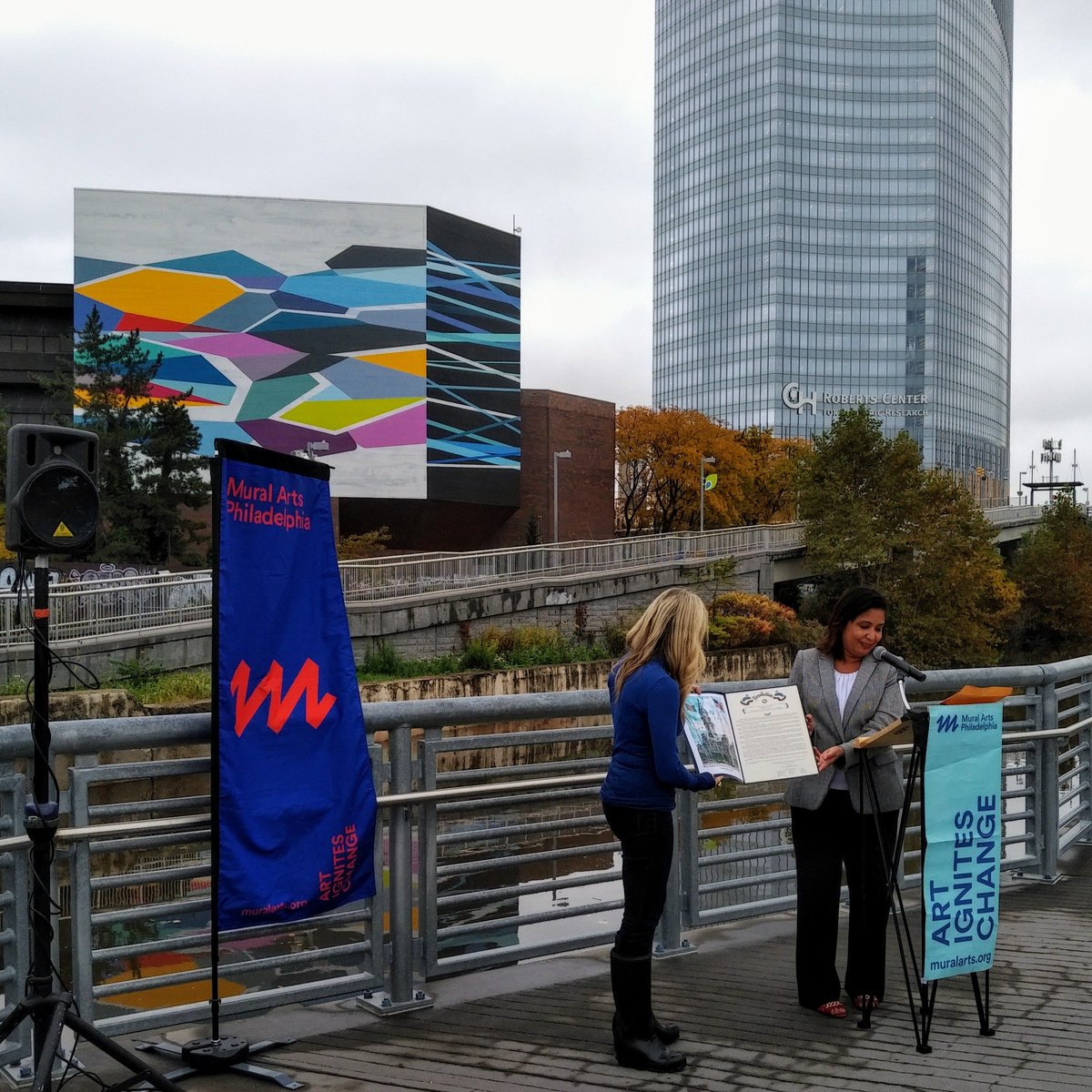 JFD405's tweet photo. #Convergence is officially dedicated and celebrated. @muralarts @ATTimpact @MARCBLAKEMAN @Trisha__Torres @CarolineeeeRose  @OHPA_Cowbell @MariaQSanchez  @BMayerGallery @belltrusk https://t.co/CdYhah9mFB