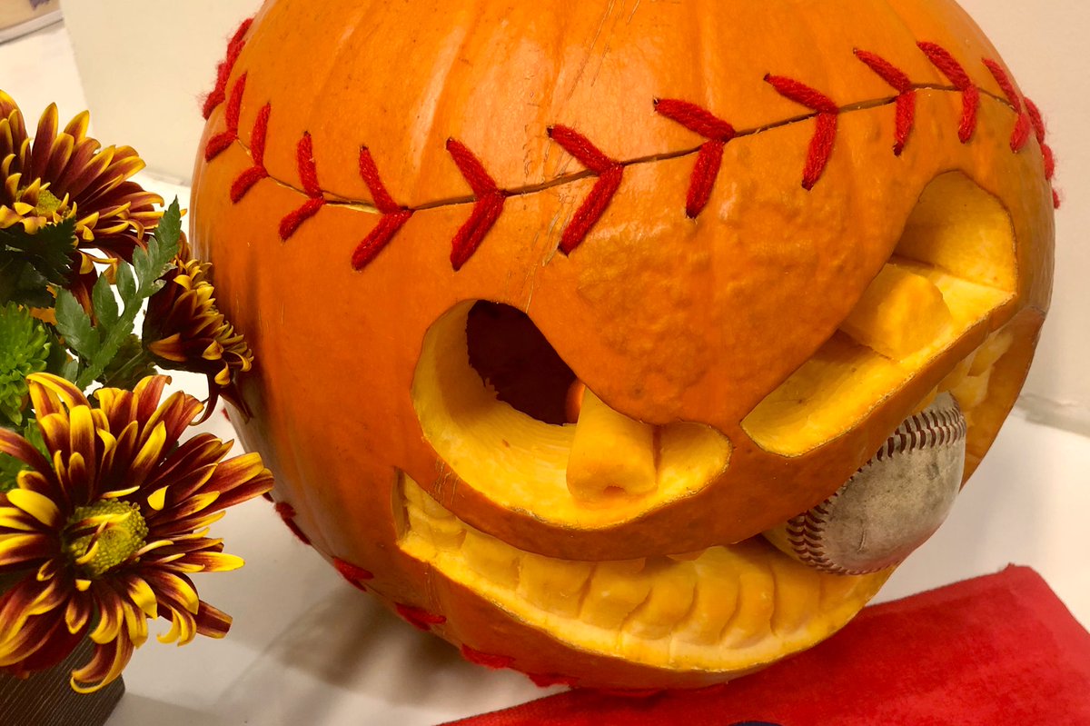 .<a href="/Nationals/">Washington Nationals</a> Our office is ready for Game 6 tonight! Meet our jack o’lantern, Mad Max, inspired by <a href="/Max_Scherzer/">Max Scherzer</a>. Let’s Go #Nats! #WorldSeries #FINISHTHEFIGHT