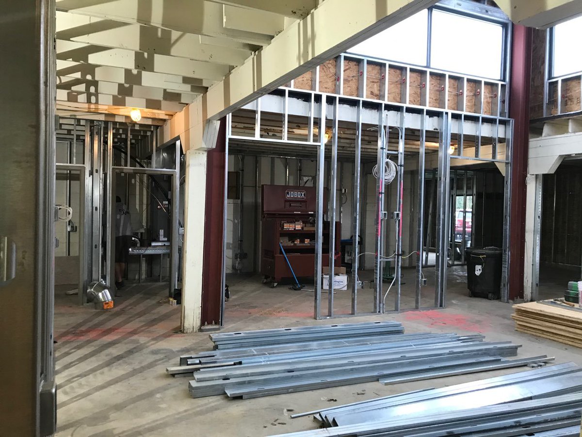 Red5Const's tweet image. We are busy building out office space in the 10th &amp;amp; Main building located across from Thaden School, near downtown Bentonville. For leasing information contact @NewmarkMTP 

#red5construction #officespace #bentonville