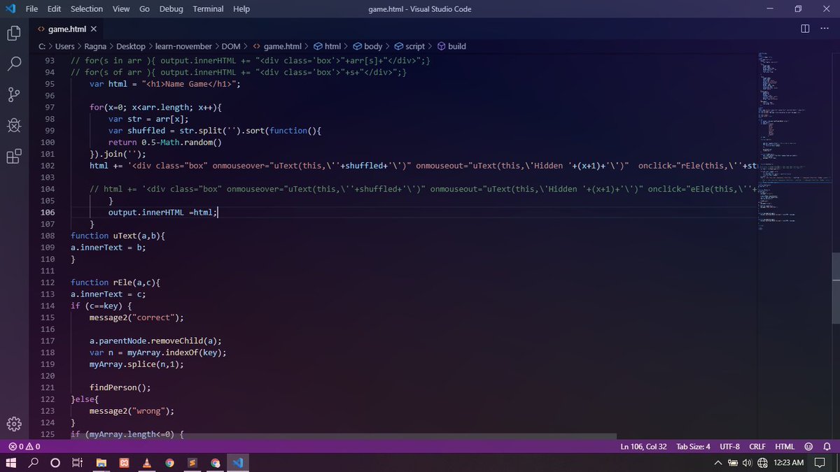 DanSamarawickr4's tweet photo. Day #1 completed! #100DaysOfCode practiced DOM traversing and manipulating, Event handelers and some object methods. #javascript #DOM #pureJs https://t.co/kA1pJo3yna