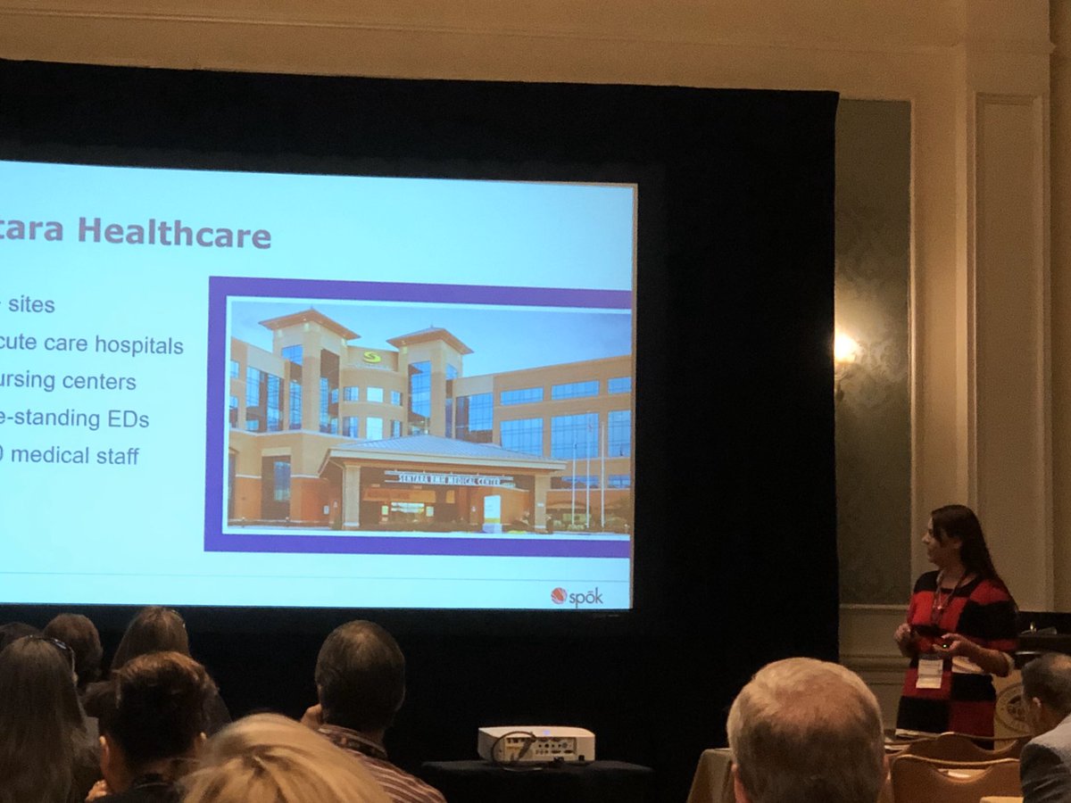AllyTanner6's tweet photo. Always enjoy hearing from Stephanie at Sentara and Brenda Wurst about their system optimizations. @spoktweets #spokconnect https://t.co/9TfGZWpbVW