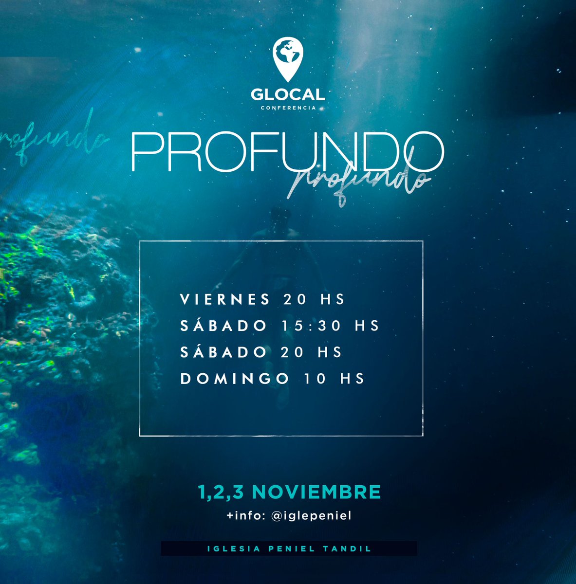 IglePeniel's tweet photo. "El Espíritu todo lo escudriña, aun las profundidades de Dios" 🔥
Preparate para vivir un tiempo nuevo en la presencia de Dios y ser transformado profundamente 🙌
#PROFUNDO 🌊 #GLOCAL2019
👉 Te esperamos este VIERNES, SÁBADO y DOMINGO.
¡No te lo pierdas! #IglesiaPeniel https://t.co/gJwMhceXhL