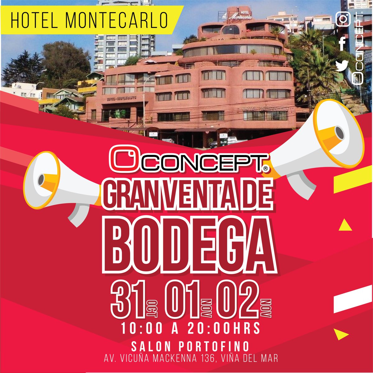 GRAN VENTA DE BODEGA✨
Tendremos lo mejor en calzado, vestuario deportivo al mejor precio! Los invitamos a esta gran venta con precios realmente bajos ⬇️ no te lo puedes perder 🤩Los esperamos este Jueves 31 - Viernes 01 - Sábado 02 desde las 10:00-20:00 horas en HOTEL MONTECARLO