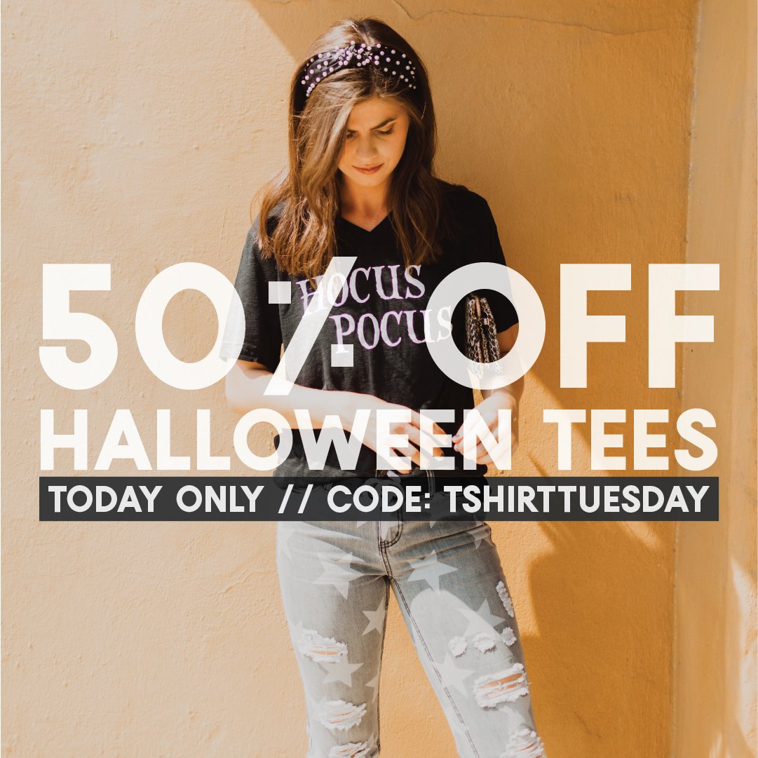 ✨T-SHIRT TUESDAY✨ 50% off all halloween tees in-store and online! online code: TSHIRTTUESDAY