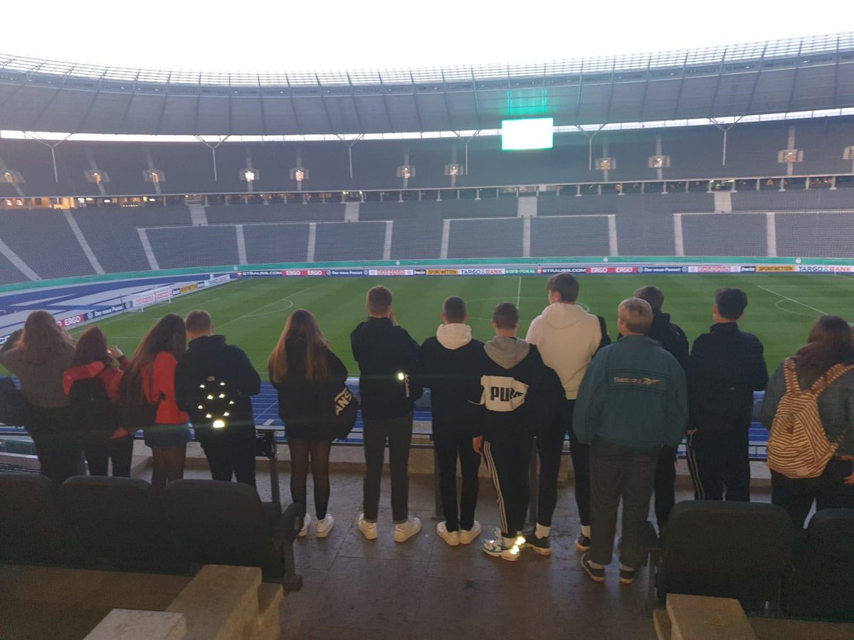ChurchillHUMS's tweet photo. TEAM BERLIN have had a day of contrasts..Sachsenhausen Concentration Camp and the Berlin Olympic Stadium built in 1936 for the Olympic Games under Nazi Rule. https://t.co/Uowb0T83c9