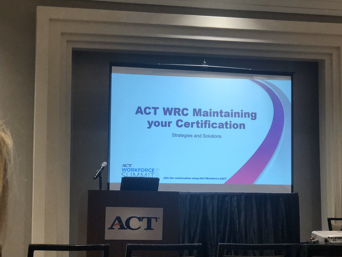 ACT's tweet photo. Weβre talking strategies and solutions that can help you maintain your #ACTWorkReadyCommunities certification.
#ACTWorkforce @WCEAMS @choosecenla https://t.co/qE1ty4YjXn