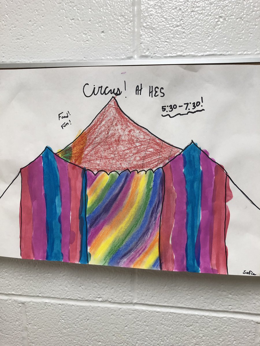 Appstoryteller's tweet photo. 5th grade made custom posters for our celebration a couple weeks back! They turned out very cool. @hescubcats #Cubcatpride #homemadecircusposters https://t.co/AtEkKfed5a