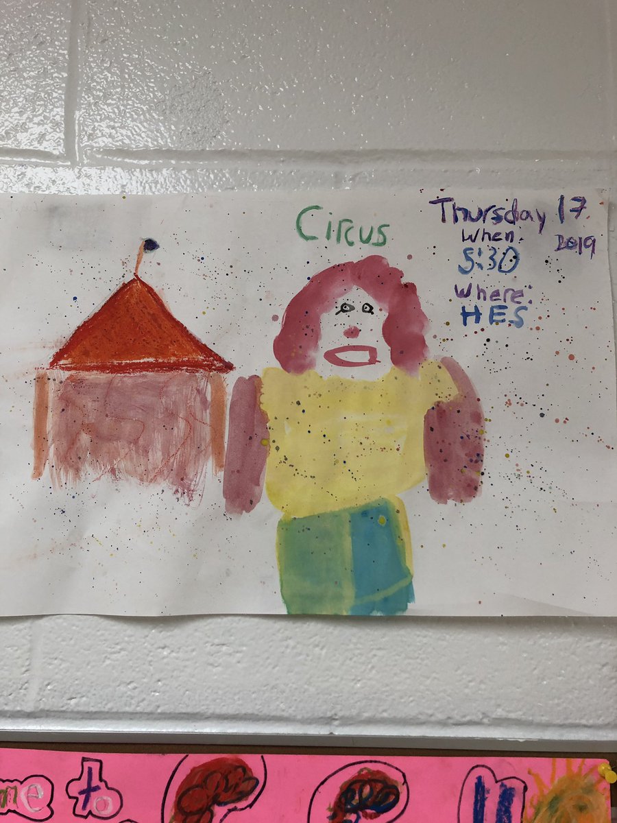 Appstoryteller's tweet photo. 5th grade made custom posters for our celebration a couple weeks back! They turned out very cool. @hescubcats #Cubcatpride #homemadecircusposters https://t.co/AtEkKfed5a