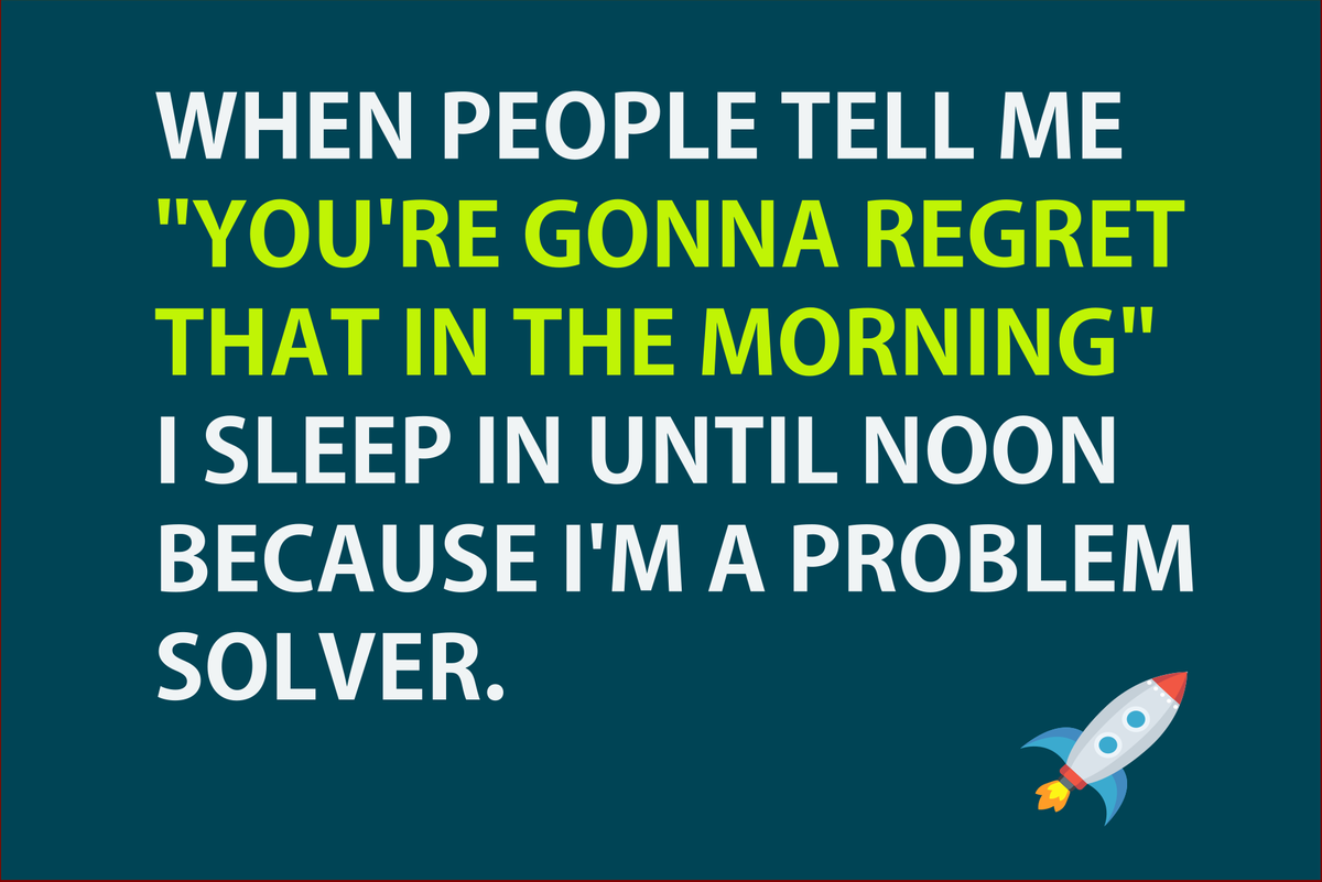 dirask_service's tweet photo. Because I'm a problem solver :D
When do you get your best work done, right?

#funny #humour #fun #trending #sleep #sleeping
#software #dev #programmer #webdev #web #developer
#coding #javascript #react #java #python #php

https://t.co/RaR4Ssn1Do https://t.co/9m7ZUGAiAA