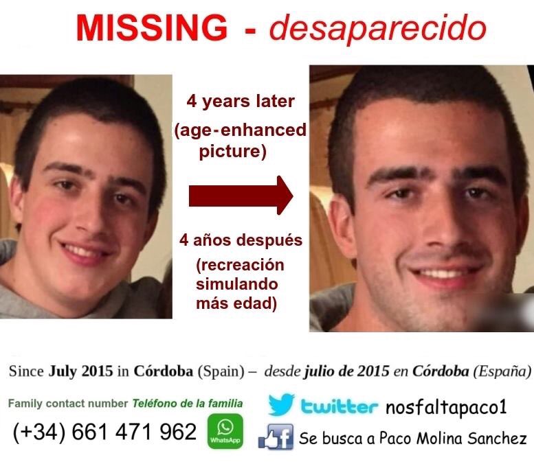 #halloween2019 Nuestro hijo Paco Molina, sigue #DESAPARECIDO, desde 2015 en Cordoba, con 16 años. Y sin motivo aparente. #buscandoapacomolina Tlf  padre 661 471 962
Comparte por favor