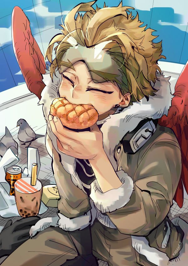 ホークス(ヒロアカ) 「Melonpan?? 」|Kadeart 🍄のイラスト