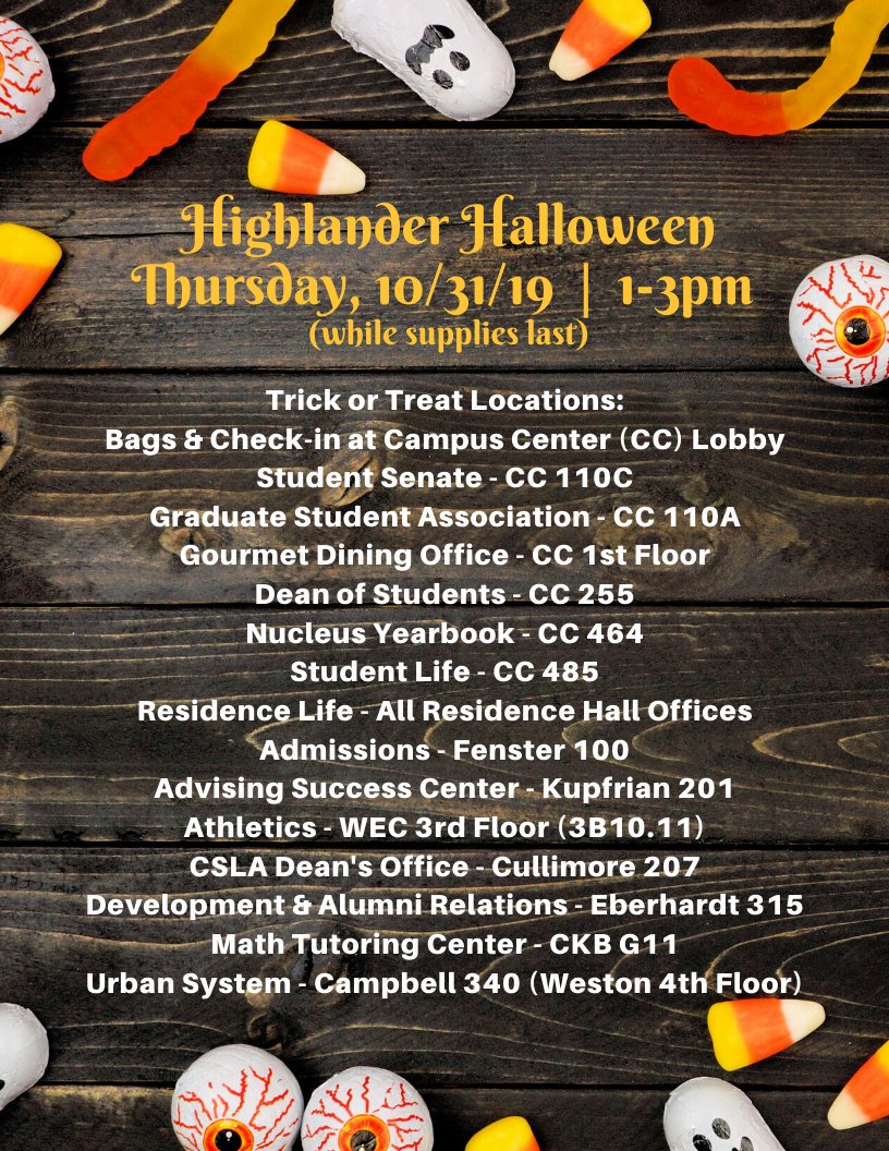 NJITStudentLife's tweet photo. Looking forward to Highlander Halloween this Thursday from 1-3pm! #Halloween #trickortreat https://t.co/y1yluAqSTh