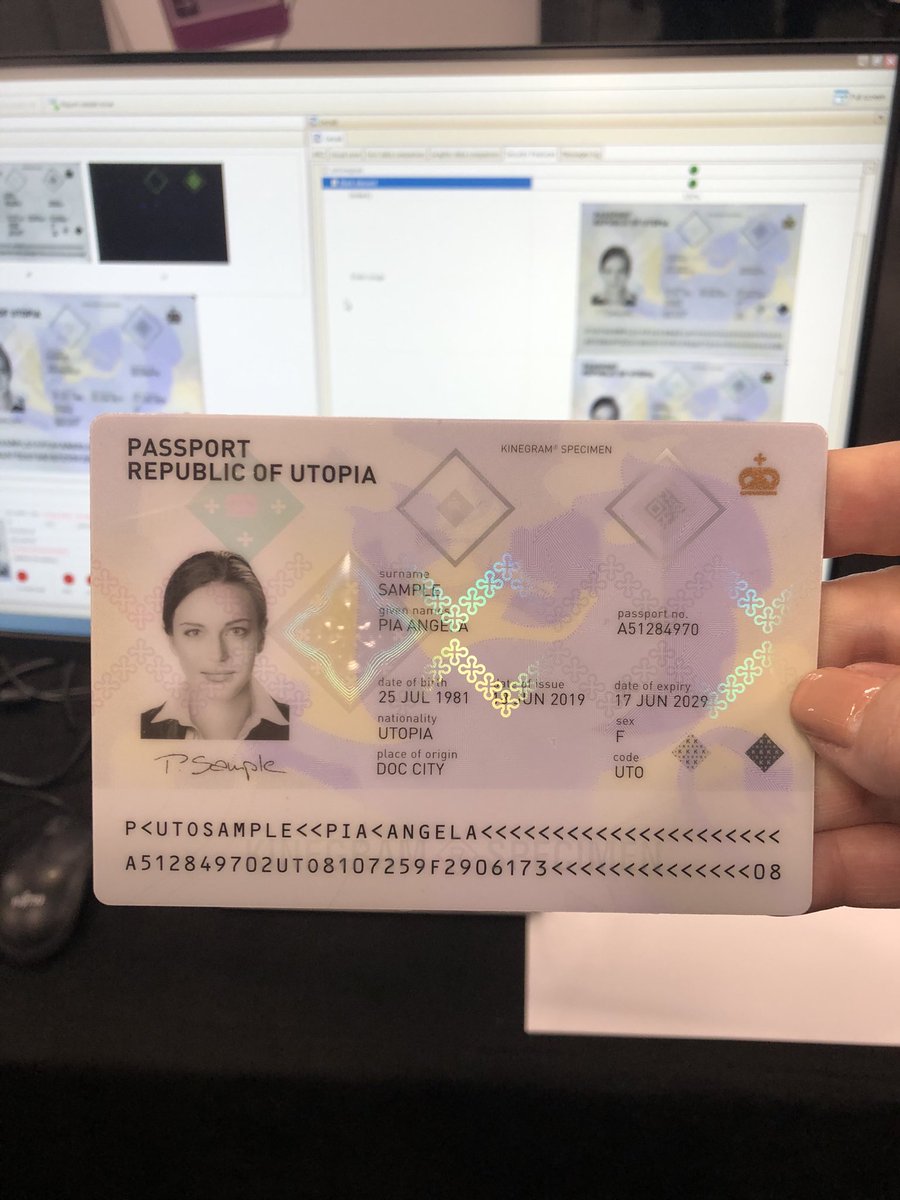 I was testing a passport verification system at the Biometrics Congress in London today ....note the passport origin....