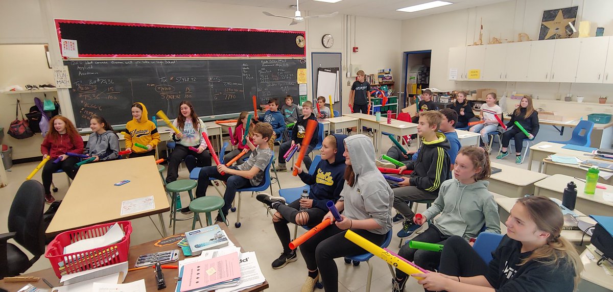 spritch2's tweet photo. What happens when you combine eager grade 7/8 students @Beachburg_PS and one hundred boomwhackers? Lots of fun of course... and a greater understanding of rhythm and sight reading! Some very talented students!! 😀
#BeachburgPSLearning
#BeachburgMusic https://t.co/VA3EA0mxrw