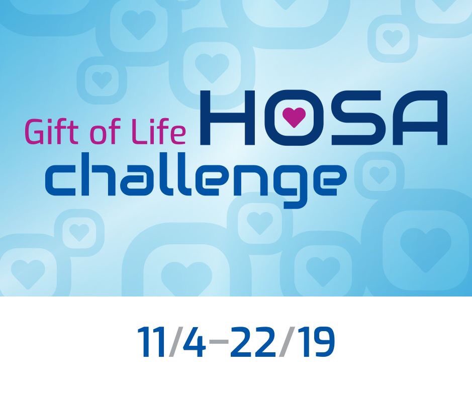 Today is the last day to sign up for the Gift of Life HOSA Challenge! Register right now at  golm.org/hosa. 
Also, for the chapters who have registered, there is a webinar TONIGHT from 6pm-7pm to learn how to register donors and lots of other helpful information.