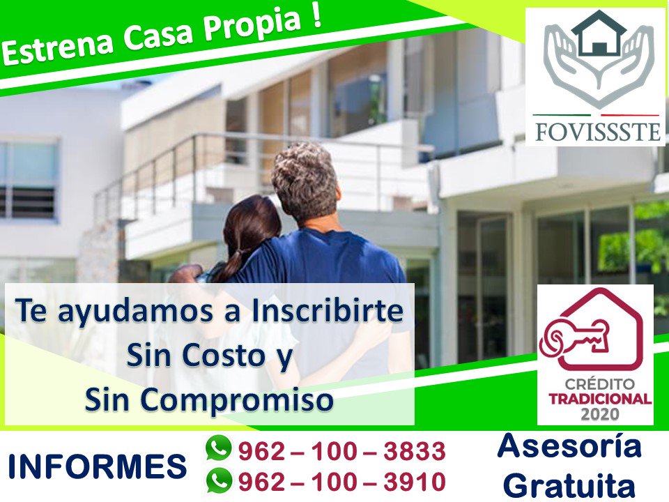 Apfera's tweet image. Te apoyamos con tú Inscripción a la Convocatoria de Crédito Tradicional Fovissste 2020 y aclaramos tus dudas. Crédito Individual y Conyugal. TAPACHULA, CHIAPAS