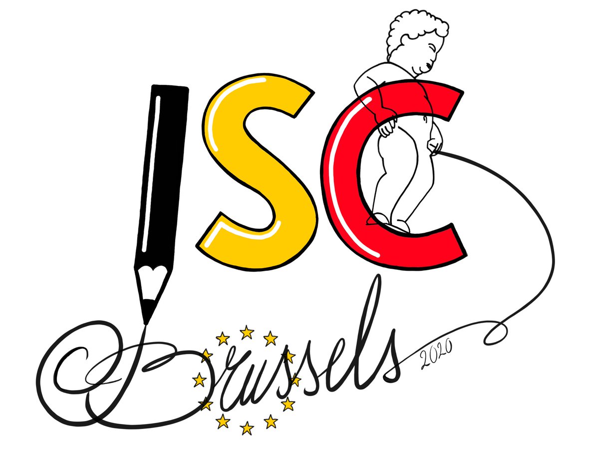 Sketchnote_Camp's tweet photo. The local symbols of the #ISC20BE logo are the Manneken-Pis, emblem of the rebellious spirit of the city of Brussels and the 12 stars of the European flag. We are waiting for you in Brussels on 11-12-13 September 2020. Stay tuned for more info. https://t.co/UubywetsZr