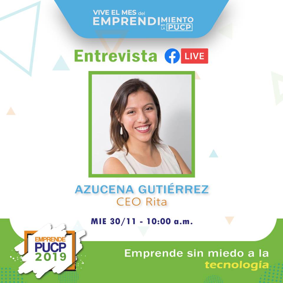 cidepucp's tweet photo. No se pierdan el día de mañana a las 10:00 a.m. nuestra entrevista vía #FacebookLive a Azucena Gutiérrez, CEO de RITA, la primera juguería inteligente en todo el mundo. 

Ella formará parte del #EmprendePUCP2019, donde nos compartirá su experiencia como emprendedora. 😉🙌 https://t.co/JAz71oGQVi