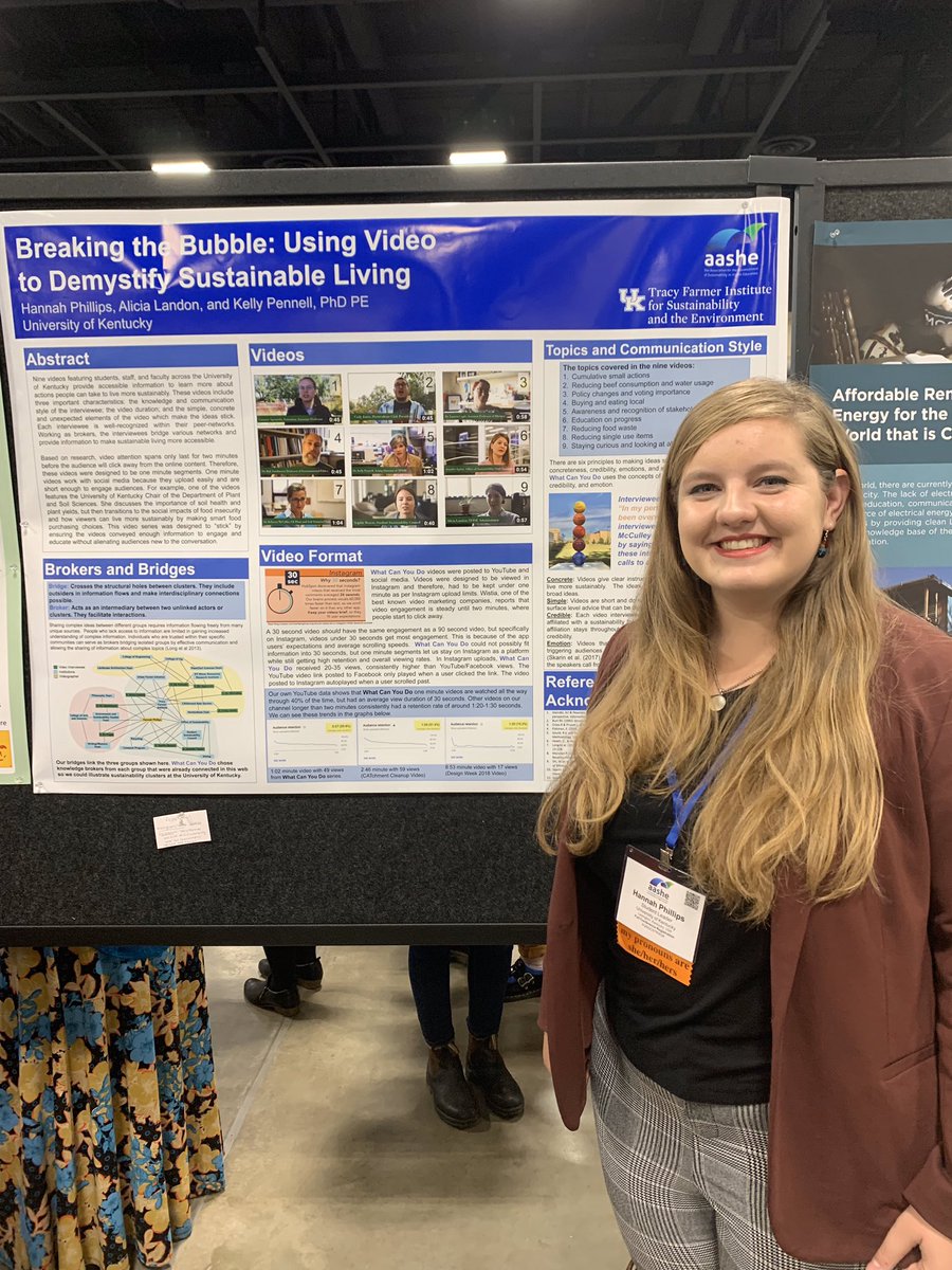 Communications and Media Intern Hannah Phillips presents her poster <a href="/AASHENews/">AASHE</a> regarding her ongoing work with TFISE as part of her internship. Her work focuses on communicating about sustainability and covers our recent What Can You Do series!